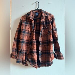 GAP Men's Tan and Black Plaid Shirt Jacket